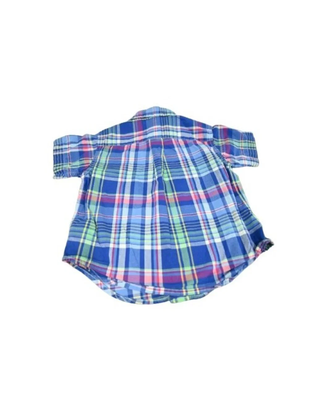 Ralph Lauren Baby Boys Plaid Button Down Shirt Blue Size 18M Preppy Casual